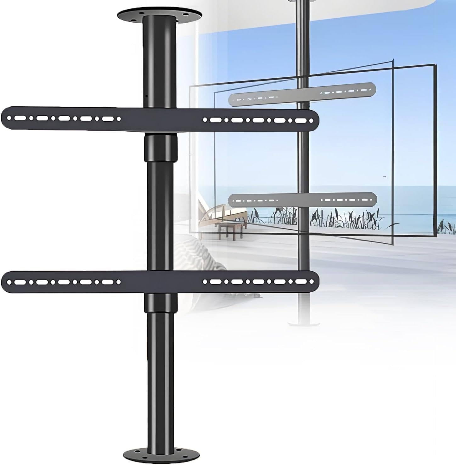 Jozyjul Multicolor Full Motion Rotation Tilt Swivel Tv Mount - Lcd Tv 360 Degree Rotating Frame, Floor Stand Partition Rotating Frame, Tv Cabinet Rotating Base, Lcd Tv Partition Wall Bracket 1.7-2.05M