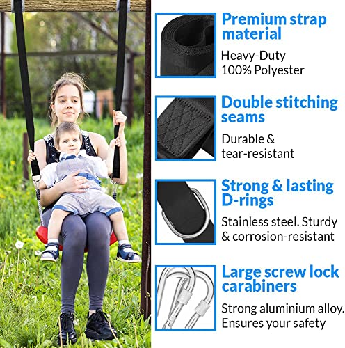 Guihumz Swing attachment, hammock attachment set, hanging chair attachment with 2 heavy duty carabiners and D-rings - Image 3