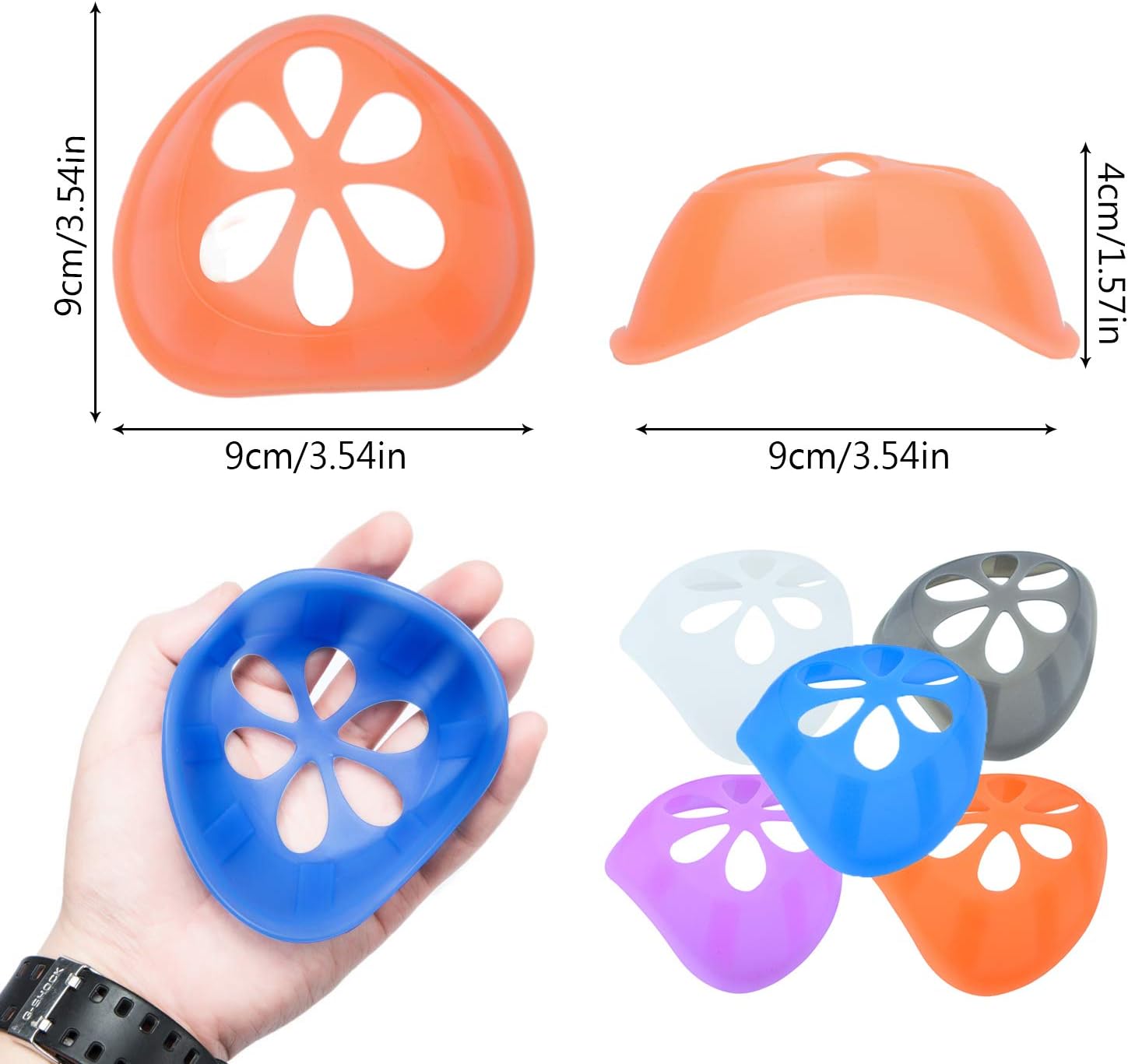 3D Mask Bracket Internal Support Frame, Soft Silica gel,Face Mask Support For More Breathing Space,Lipstick Protection For Kids and Adults-5PCS