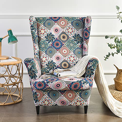 Meigeh Wingback chair slipcovers armchair covers Printed wingback armchair cover wingback chair slipcovers for living room A curtain of dreams - Image 2