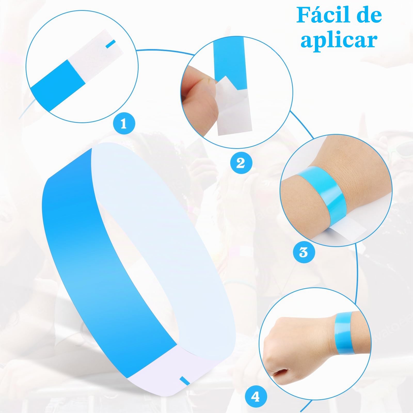 LOMIMOS 700 PCS Pulseras de Papel, Pulseras de Identificación Impermeables, Pulsera de Entrada, Pulseras de Evento Coloridas para Fiestas, Festivales de Música, Eventos, Clubs, Conciertos