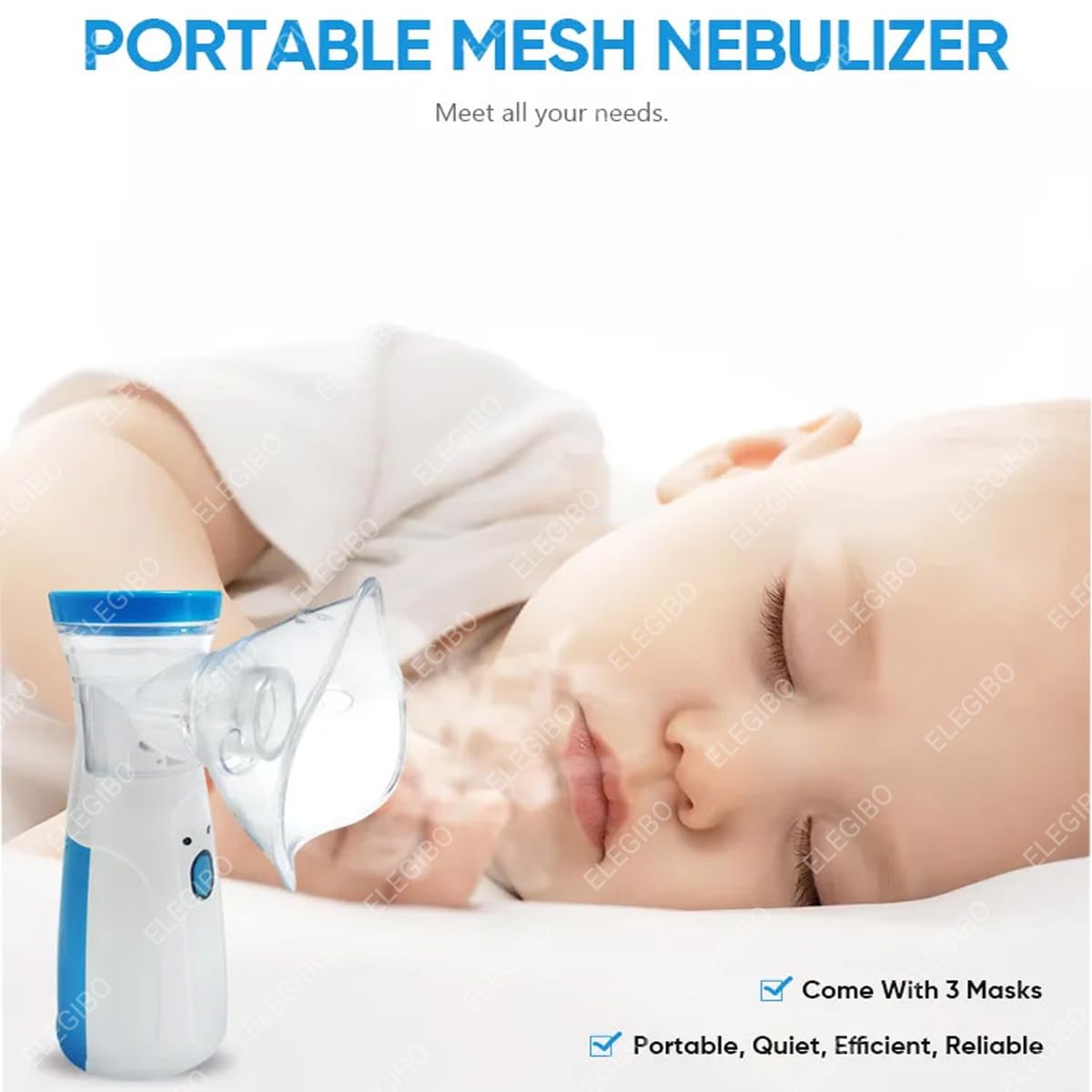 ELEGIBO Portable Nebulizer for Adults and Kids Travel and Household Use, Handheld Mesh nebulizer - Image 4 thumbnail