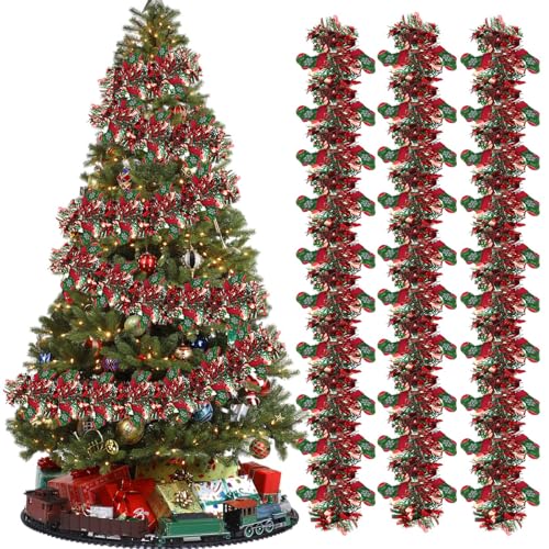 5 Piezas Guirnaldas Navidad,2M Brillante EspumillónNavidad,EspumillÓn Árbol Navidad,para Decoración Pared Ventana Escalera Regalos (C)