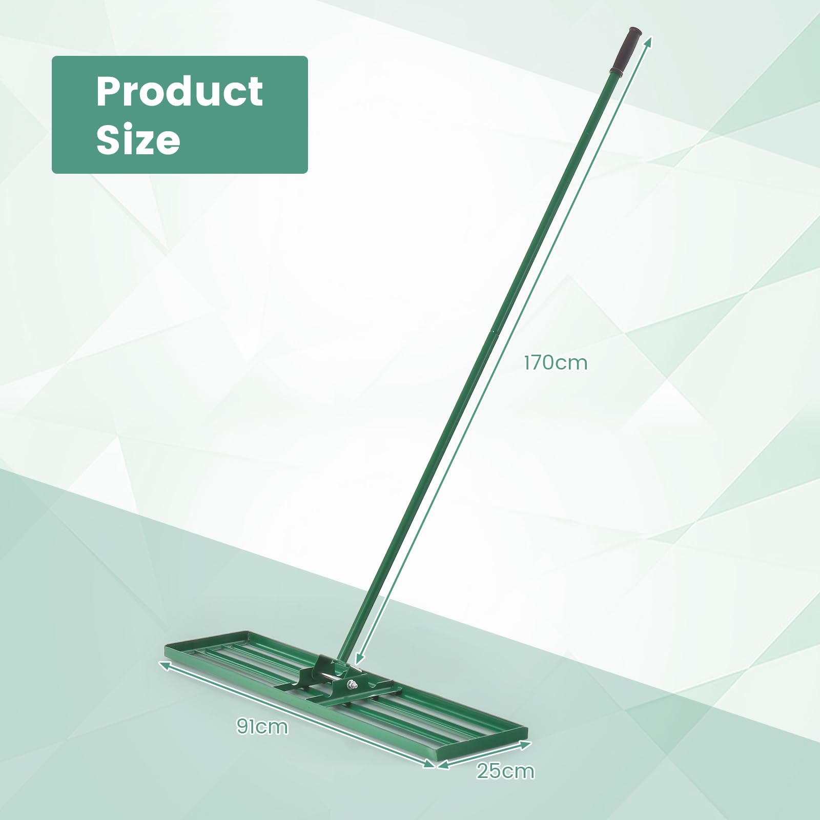 Grabie do wyrównywania trawnika, 30/36/42 x 10 cm, wyrównywacz trawnika z ergonomicznym uchwytem 77 cm, wytrzymałe narzędzie do wyrównywania gleby w ogrodzie, na polu golfowym i w gospodarst