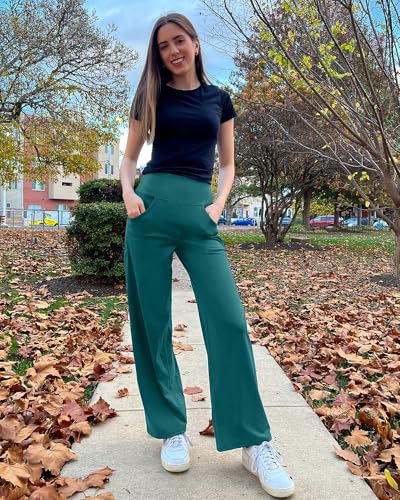 Image of Promover Wide Leg Pants Woman Yoga Pants with Pockets Stretch Loose Casual Lounge Sweatpants Petite /Regular /Tall