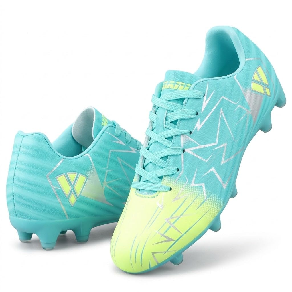 Vizari Lucia Junior FG - Tacos de fútbol para niños | Tacos de fútbol sintéticos con suela de TPU | Tacos de fútbol perfectos para niños y niñas para un ajuste ancho o regular
