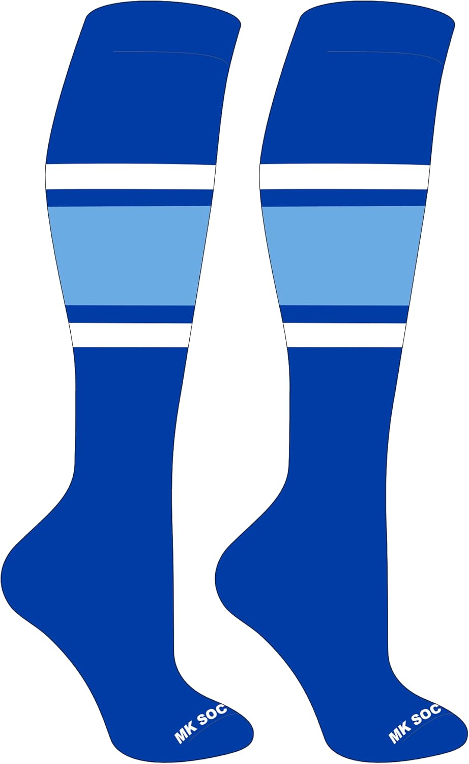 Competitor OTC Baseball, Football Socks (B) Royal, White, Columbia Blue