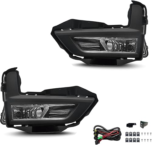 Miniatura 7 de Luces antiniebla para luces antiniebla 2017-2020, lámparas de conducción de parachoques + kit de cableado + interruptor (lente transparente)