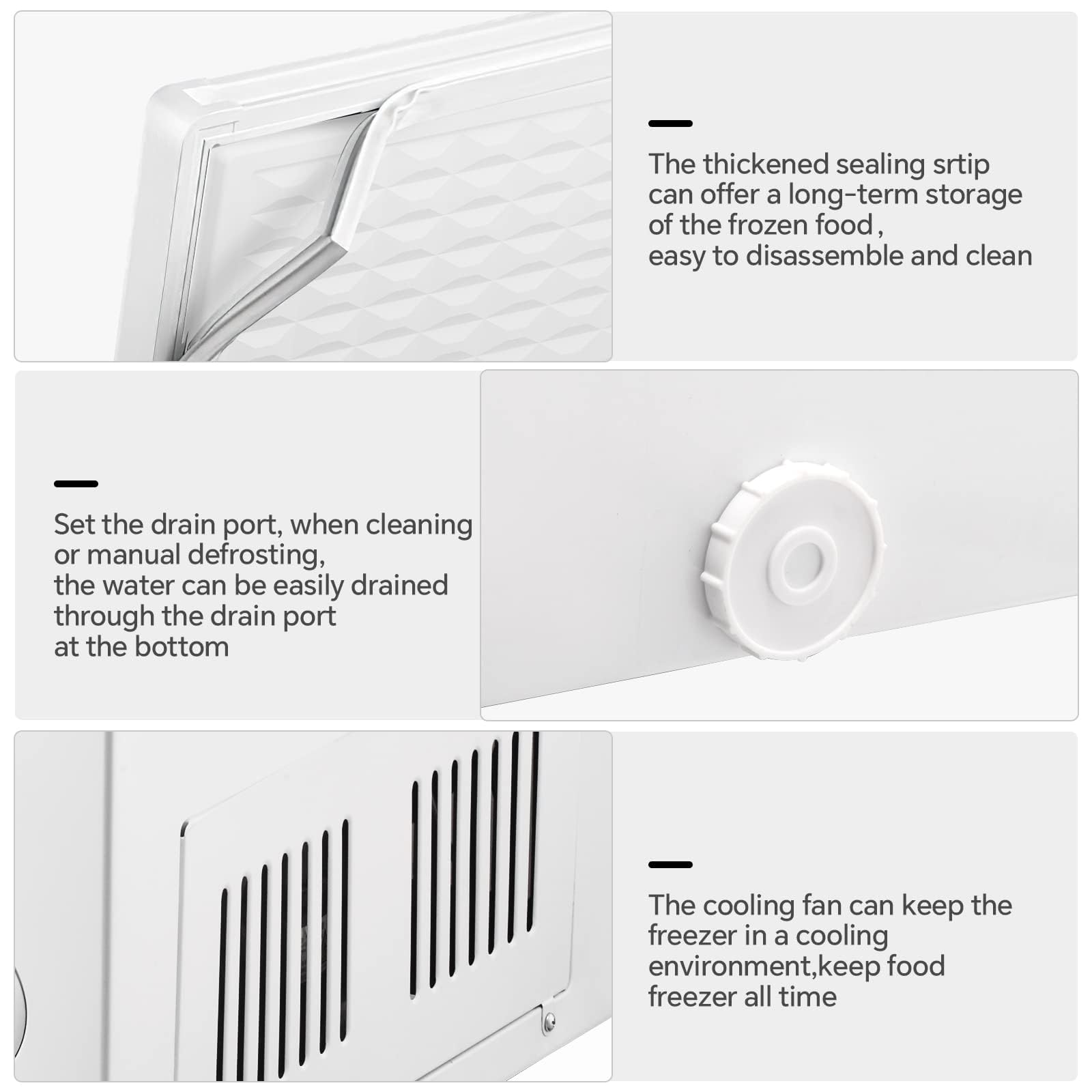 Kismile 3.5 Cubic Feet Chest Freezer With 2 Removable Baskets Free Standing Top Open Door Small Deep Freezer With Adjustable Temperature For Home/Kitchen/Office/Bar (3.5 Cubic Feet, White) on Fridge.com - View 5