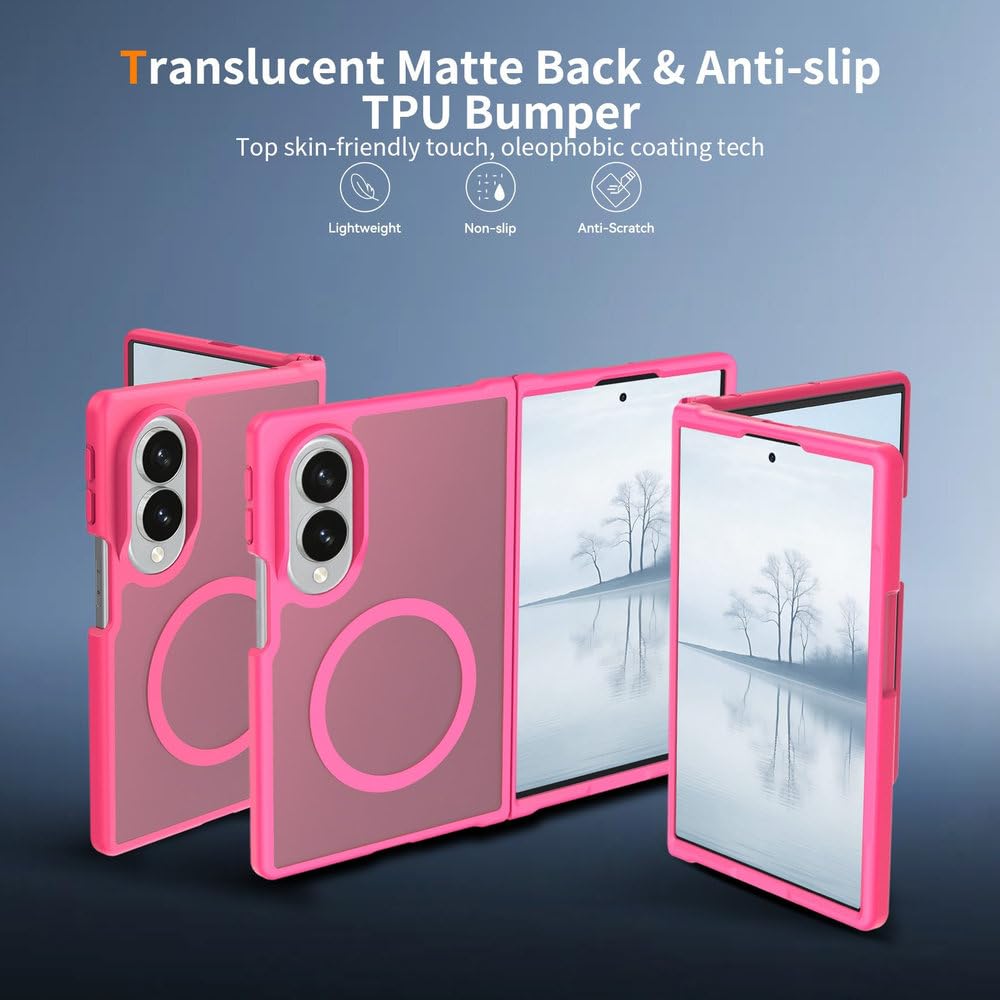Custodia per telefono PC opaca con ricarica magnetica per Samsung Galaxy Z Fold 8 Ultra Z Flip 8 7 6, cover pieghevole antiurto con sensazione al tatto, blu reale, per Samsung Galaxy Z Flip 7