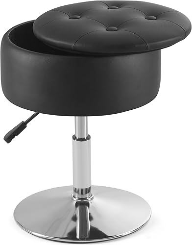 Miniatura 8 de Silla de tocador para sala de maquillaje, taburete de tocador redondo de terciopelo otomano, silla de maquillaje copetuda, taburetes de tocador para