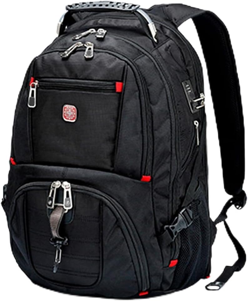 Mochila Masculina cabo de aço Executiva Viagem Grande Usb e Fecho de Segurança Embutido Crosswave Preta