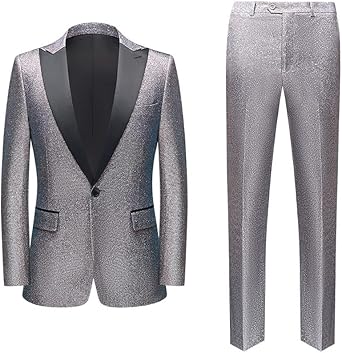 Men Tuxedos Slim Wedding Business Party Prom Banquet Groom Costume Stage Suits Dancer Peak Lapel