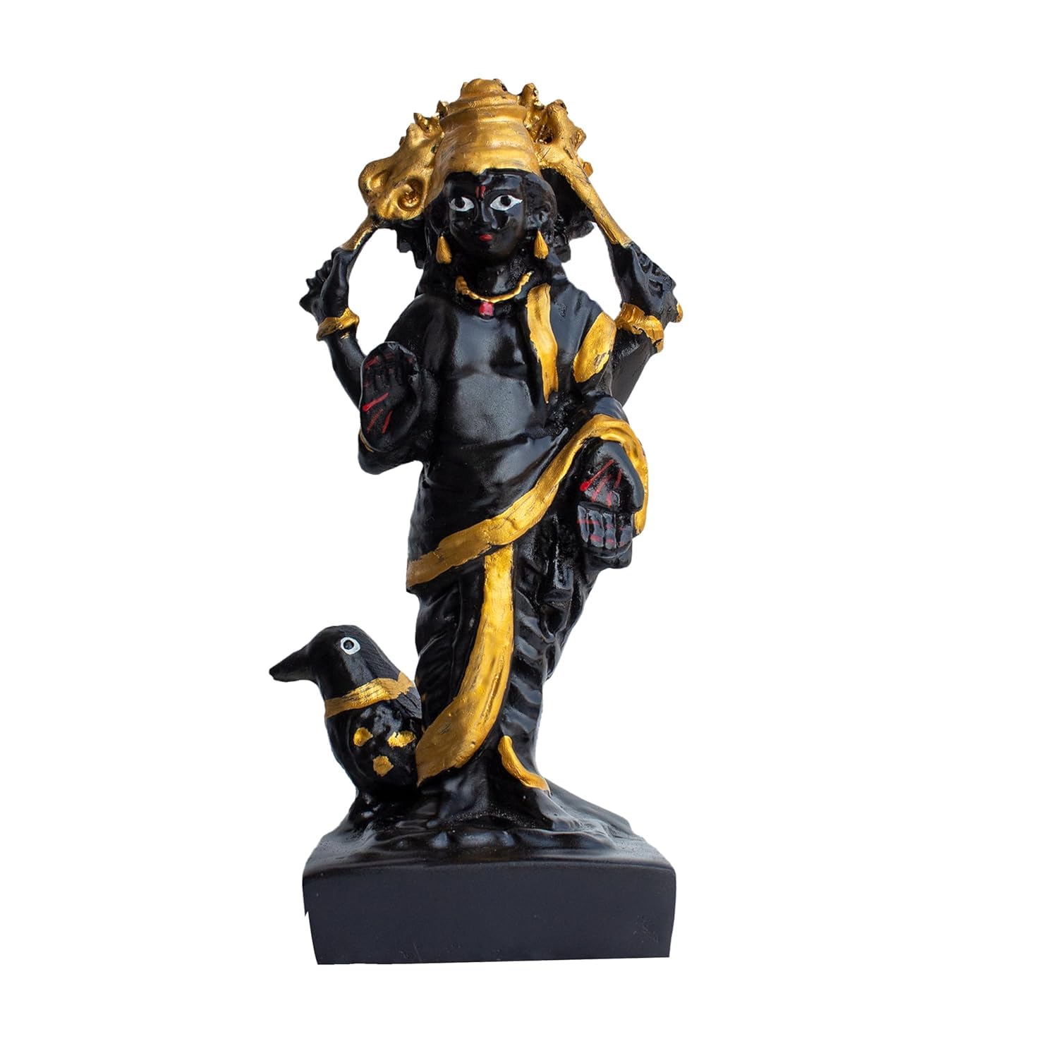 Marble Dust Lord Shani Dev | Shani Maharaj Statue, 7.5 Inches, Black, 1 Piece