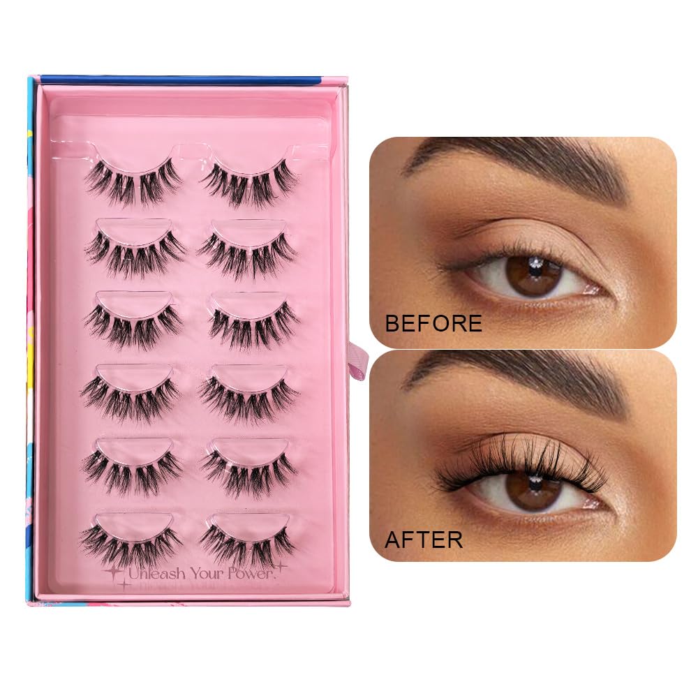 SY SHUYING 6 - Pair False Lashes Set - Effortless Enchanting Eyes, Flirty & Fluttery Volume, DT38Mirage, 1 pair (Pack of 1) - Image 2