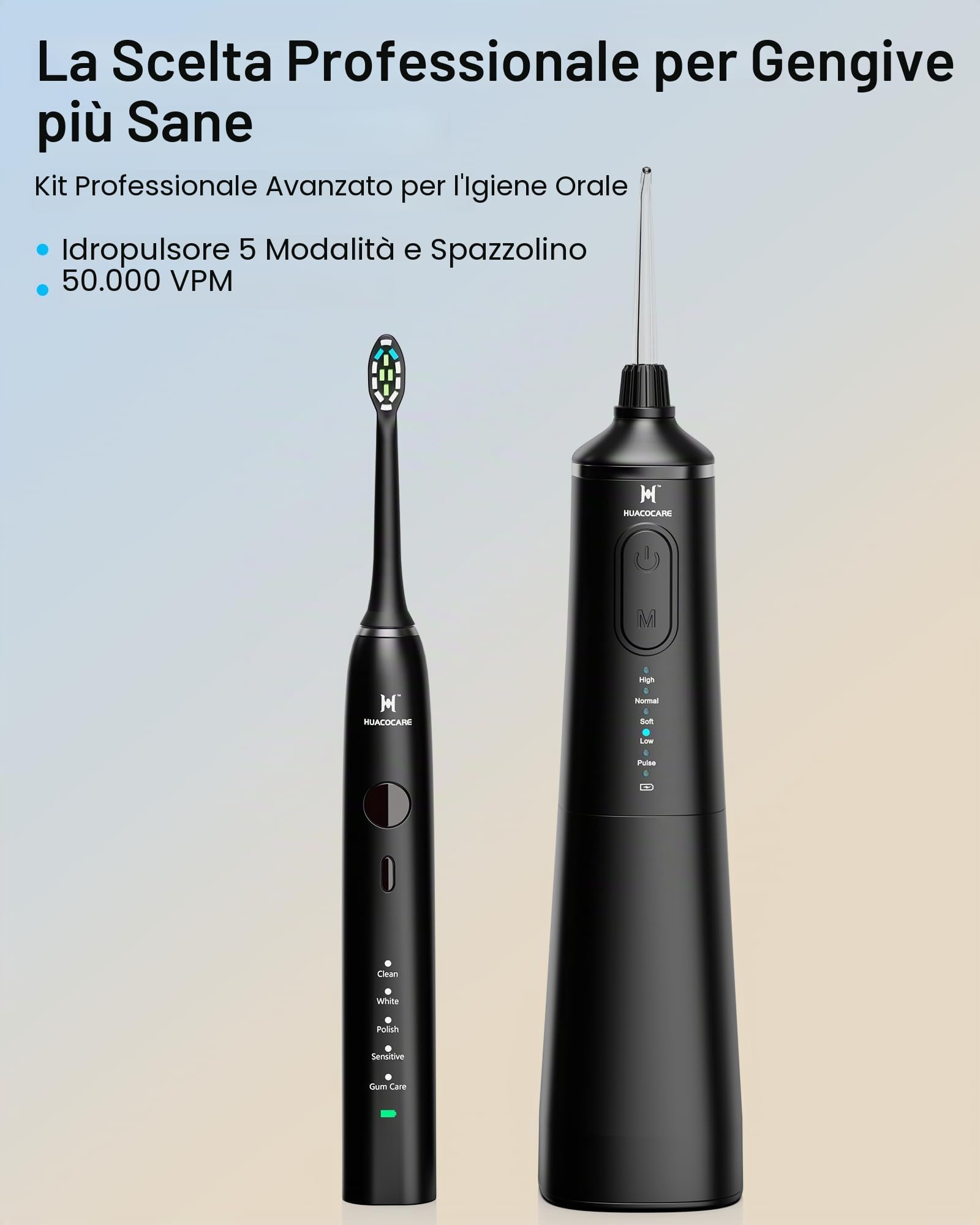 Modello aggiornato di filo interdentale e spazzolino elettrico combinato - 5 modalità di spazzolatura e filo interdentale, cambia il gioco per la tua routine di igiene orale. Kit 2 in 1 per la pulizia