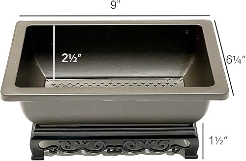 Miniatura 2 de Cotta Planters Maceta para bonsái  Paquete de 2 macetas de entrenamiento para bonsái de 9 pulgadas con soporte elegante  Macetas de bonsái marrón