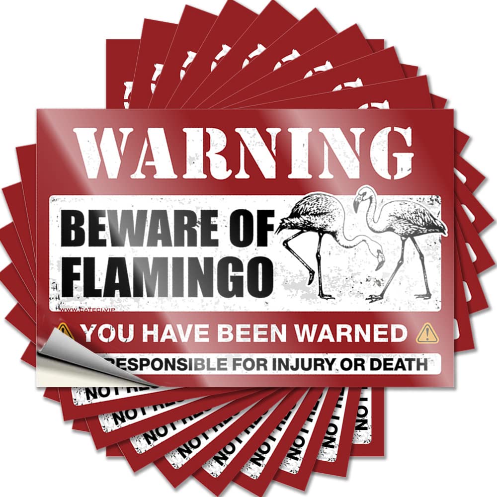 Beer Decor Bookish Tattoo - Beware of Flamingo Removable Decal Bumper Easy Peel for Quick(12X18CM)