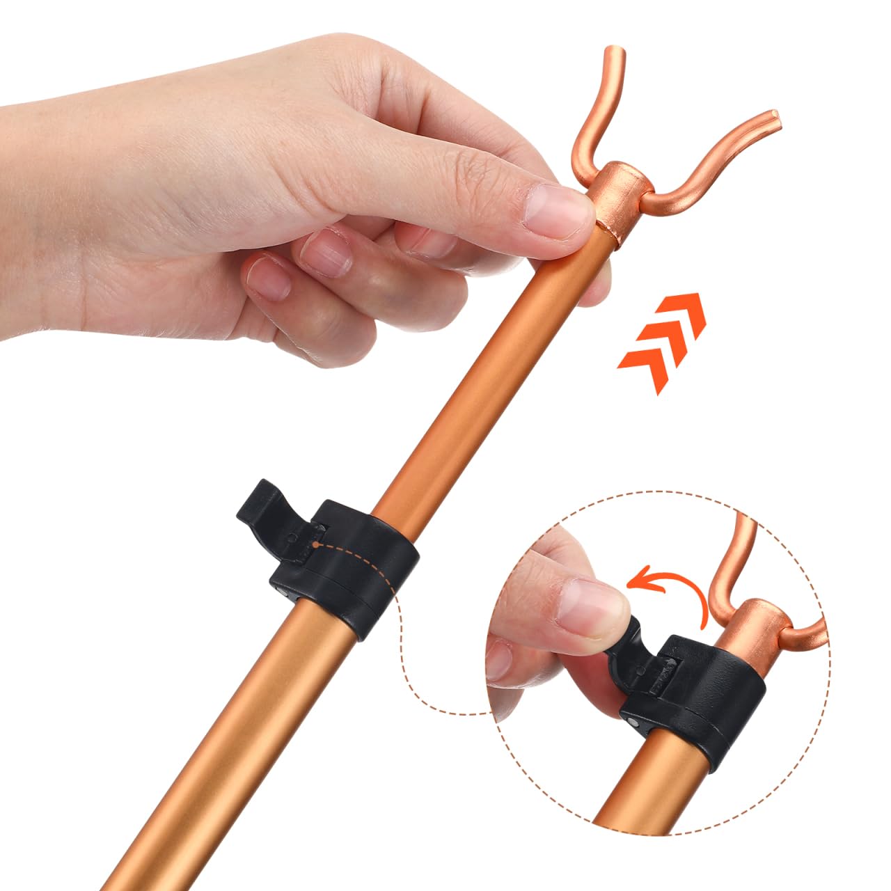 Angoily 1 pieza de extensión para aleación de gancho, barra larga extensible, gancho resistente profesional pastor tensión de herramienta de barra telescópica