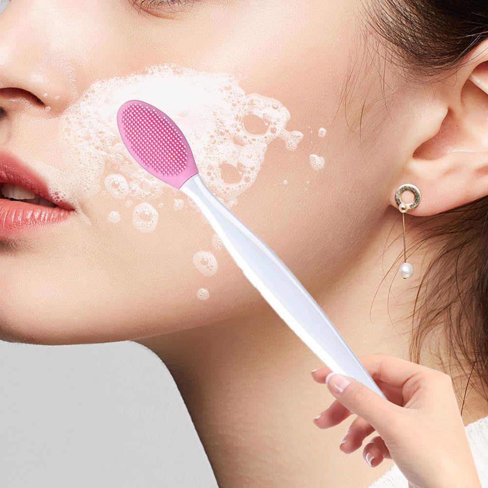 Pennello Esfoliante per Labbra in Silicone, 8 Pcs Pennelli per Labbra in Silicone, Spazzole per Labbra Morbido a Doppia Faccia, Spazzola Esfoliante per Labbra