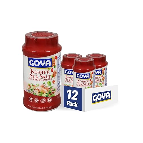 Goya Foods Sal marina Kosher, 23 onzas (paquete de 12)
