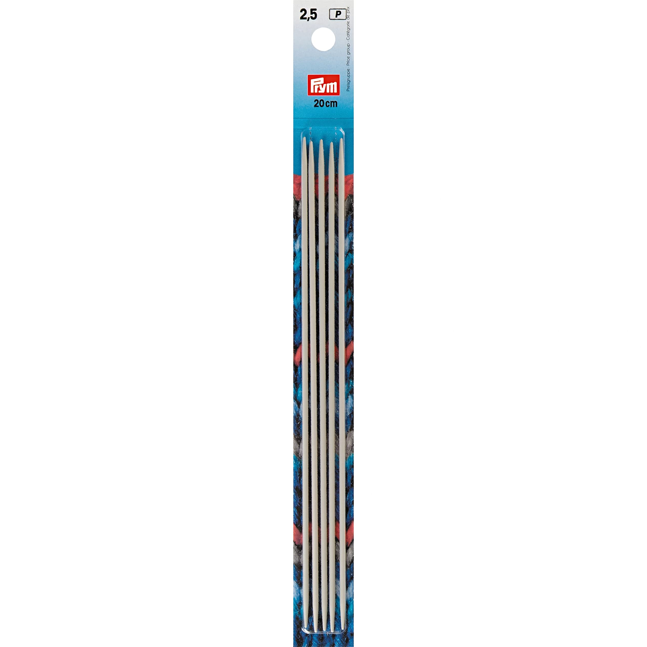Prym Pointed Knitting Needles, Gray, 20 cm x 2.5 mm, 20 cm x 2.50 mm