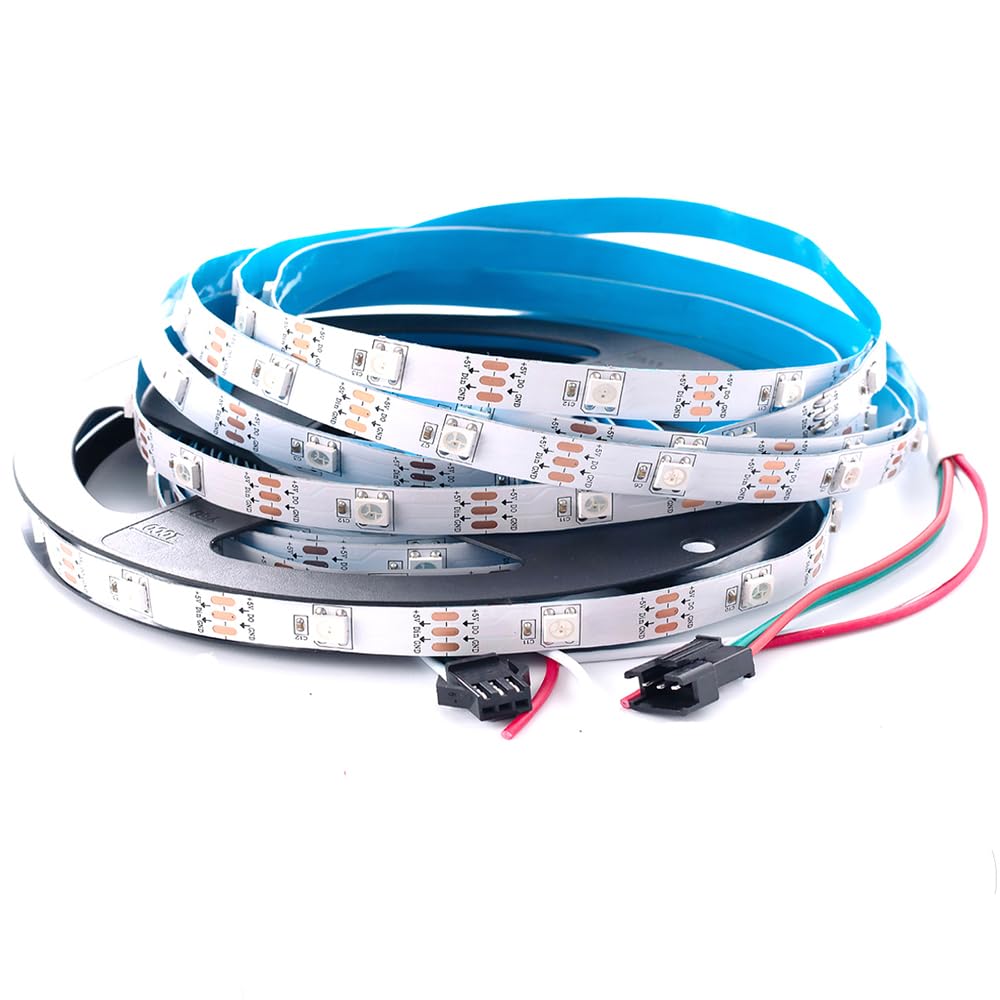 ADRESUNO WS2812B LED Strip Individual Addressable Light WS2811 IC WS2812 30Pixels/m SMD 5050 RGB Pixel Strip DC5V (16.4FT 150LEDS Non-Waterproof, White PCB) โ image 1