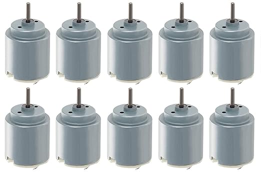 Scriptronics DC Motor Mini Electric Motor Carbon Brush High Speed Torque Electric Toy Cars Engine Motor Kit, for DIY Fan Toys Cars Models (10 Piece)
