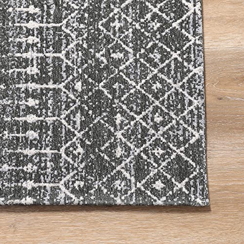 Amida Chester Boho Moroccan Runner Rugs 9Ft，2.3'X8.9' Non Slip Washable Entryway Runners Mat For Kitchen Living Room Hallway Laundry,Grey #TOP3