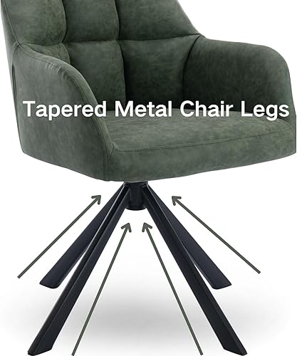 Miniatura 4 de Silla de oficina en casa con brazo, cómoda silla de escritorio sin ruedas, silla tapizada de cuero para computadora, silla giratoria para