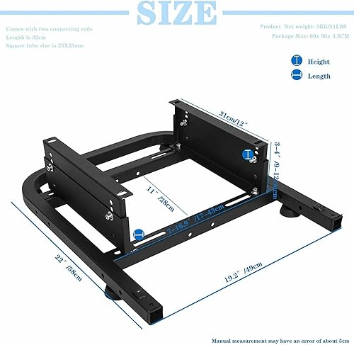 Miniatura 5 de Marada Soporte de asiento trasero de carreras, soporte de medio asiento trasero para soportes de volante a cabina de simulador de carreras, soporte