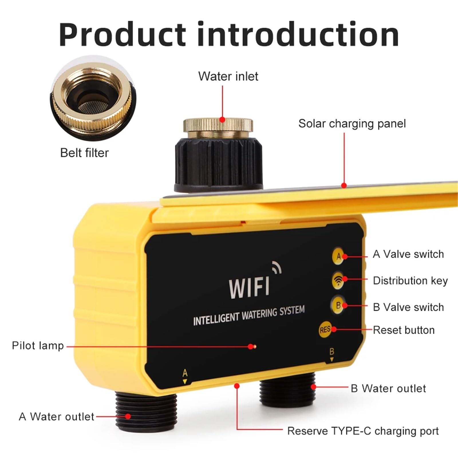 2 prese timer for irrigazione solare controllo intelligente APP di irrigazione automatico timer for l'acqua esterna strumento for irrigazione del giardino