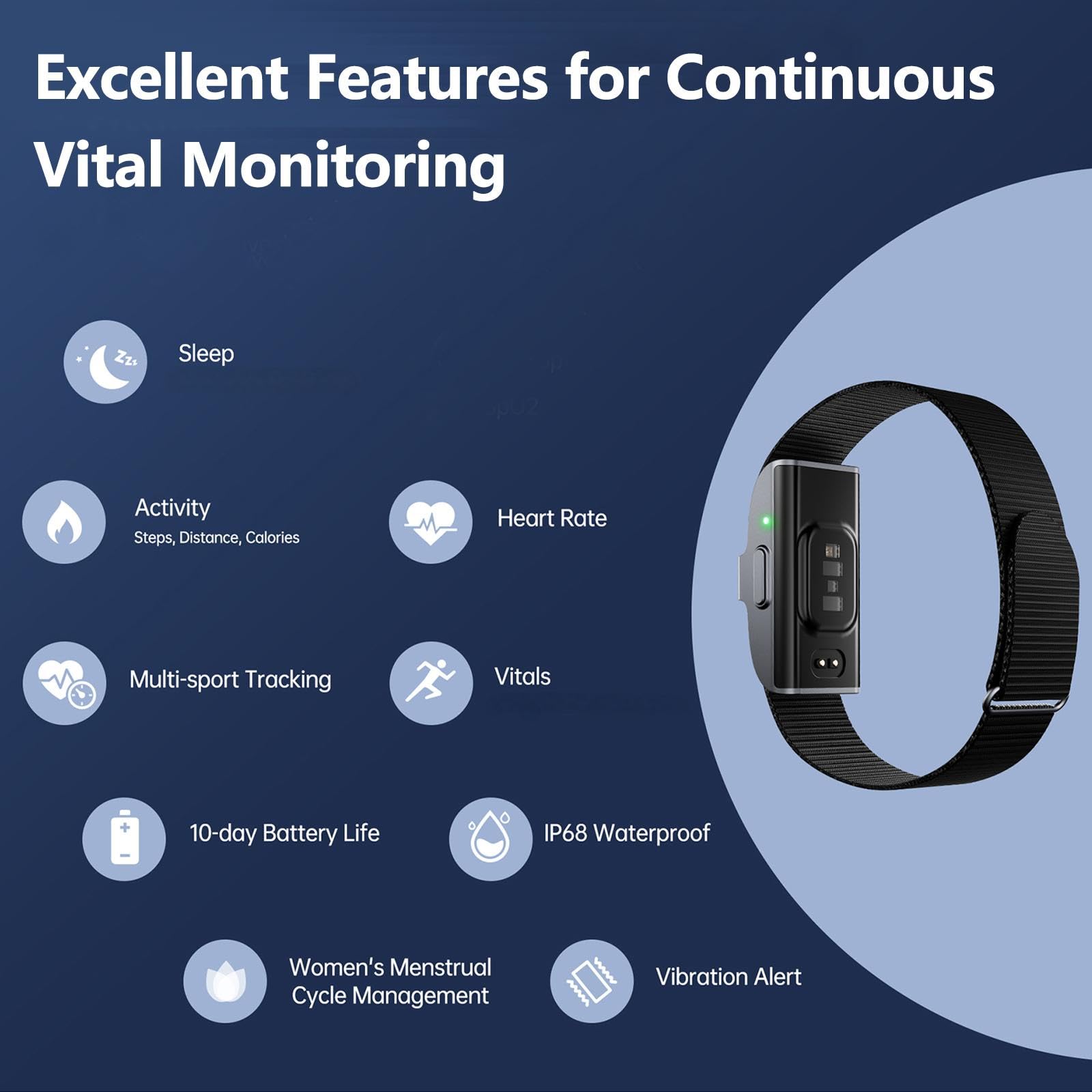 Podómetro pulsera estrecha sin pantalla para mujer y hombre, pulsera inteligente sin aplicación ni teléfono móvil, monitor de sueño, frecuencia cardíaca, fitness, calorías, oro rosa, plata y negro