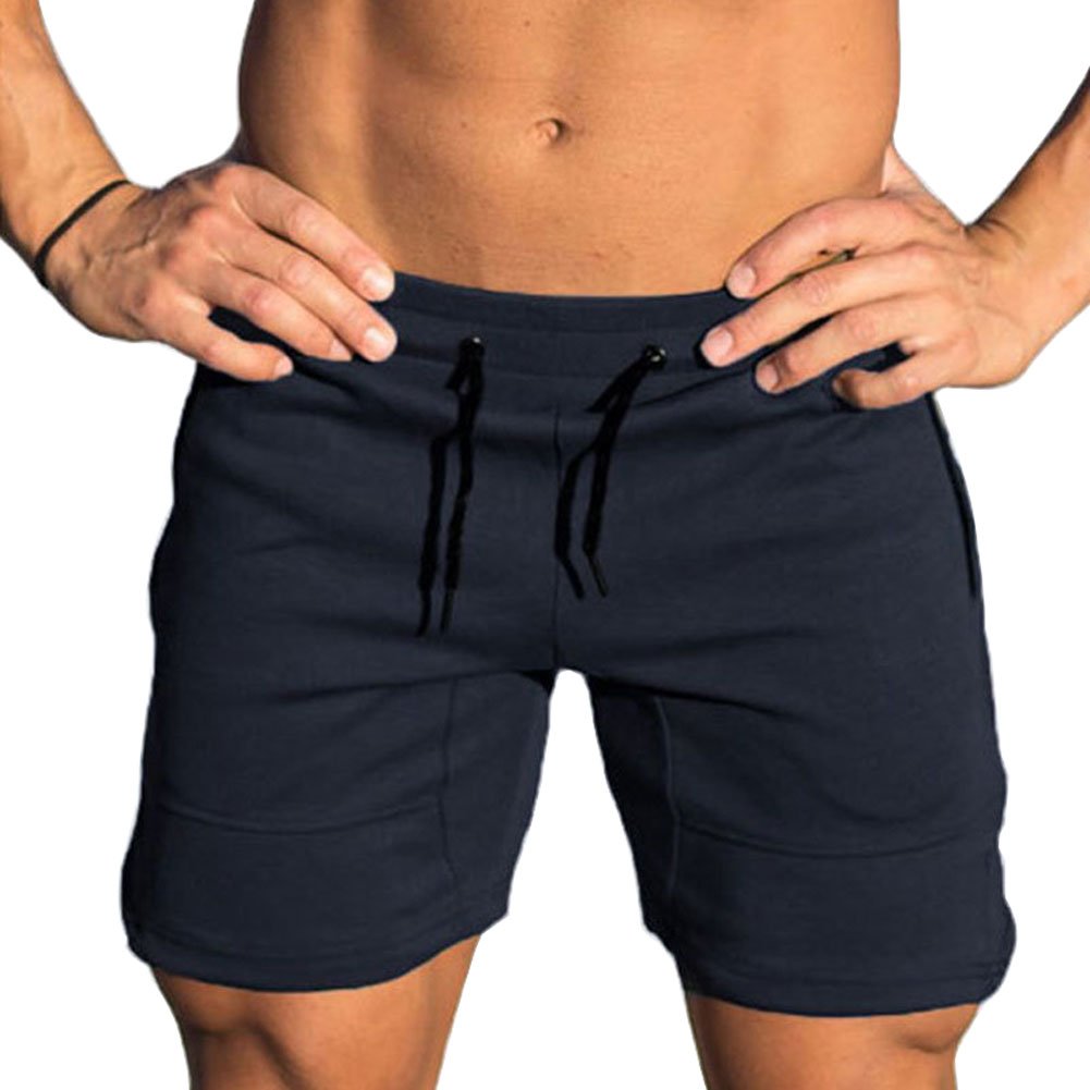 Banana Bucket Mens Workout Shorts Gym Bodybuilding Exercise Weightlifting Squatting Short Darkblue