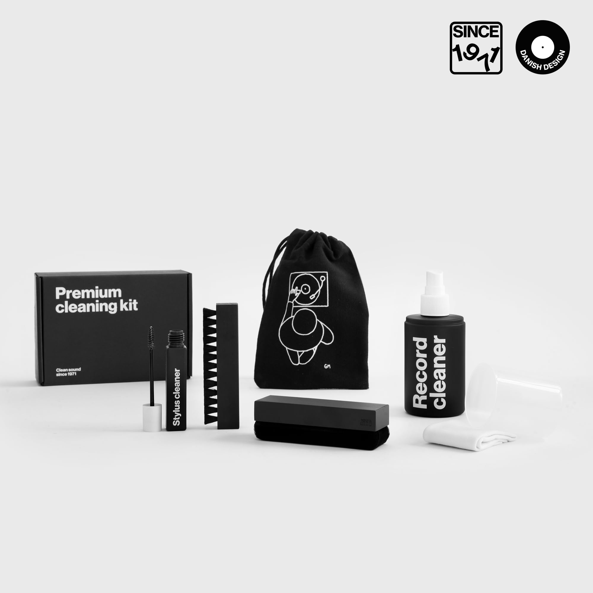 Am Kit Premium de Limpieza para Vinilos 4 en 1 – Limpiador de Discos, Limpiador de Aguja y Cepillos para el Cuidado de Vinilos y Tocadiscos