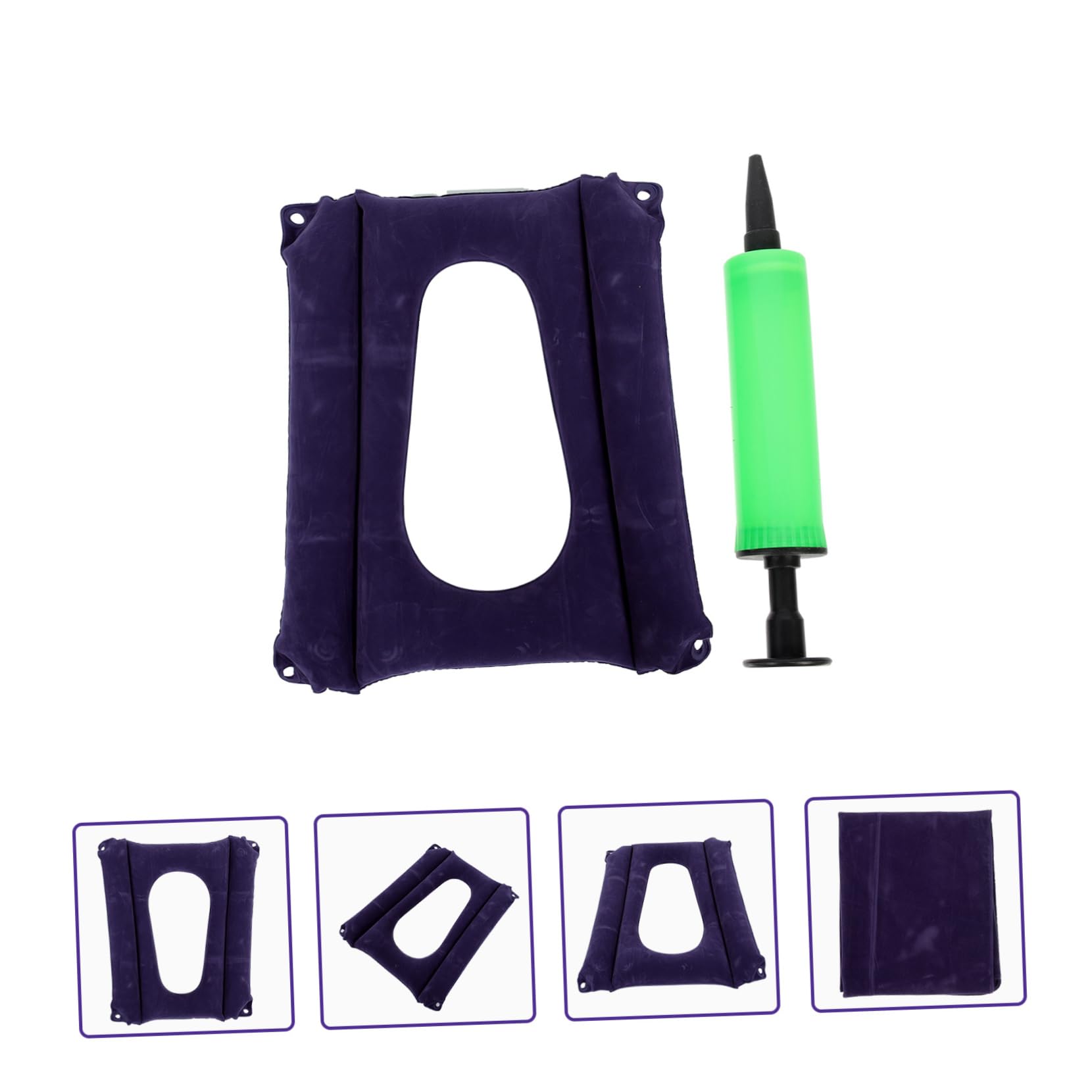 KOMBIUDA Cojín PVC para Inflable Antiescaras Transpirable Ruedas Silla Portátil Flocado y PP, Ligero Color Aleatorio y Personas Mayores y Pacientes