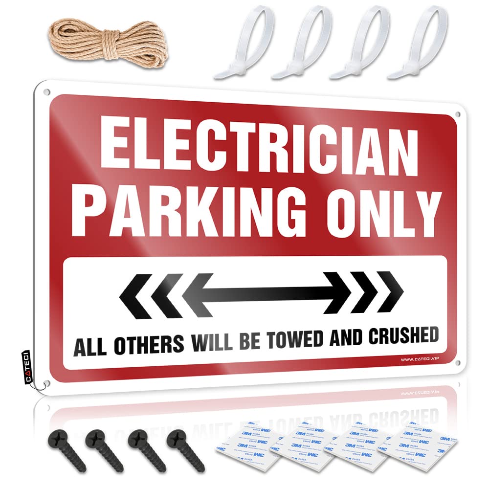 Electrician Parking Only Country Man Cabe Decor - Funny Vintage Signs Essentials Hanging Wall Decor(30X40CM)