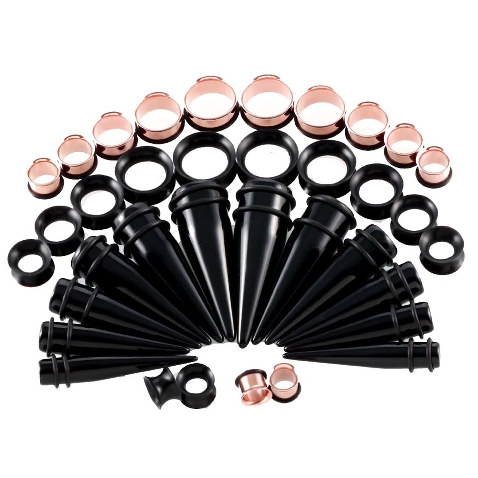 Piercing Tunnel Dehner, Plug Ohr Herren Acrylkegel Einfach Aufgeweiteter Tunnel aus Edelstahl 36er Set Gauges Schmuck Damen