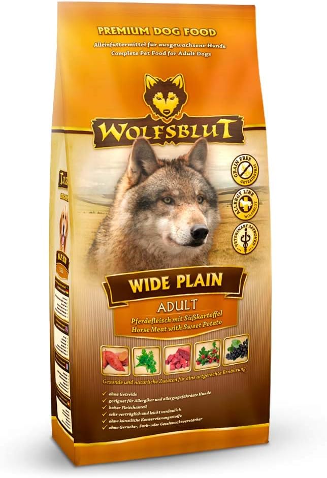 WOLFSBLUT Trockenfutter WIDE PLAIN Pferd + SüßKartoffel für Hunde 15,0 kg