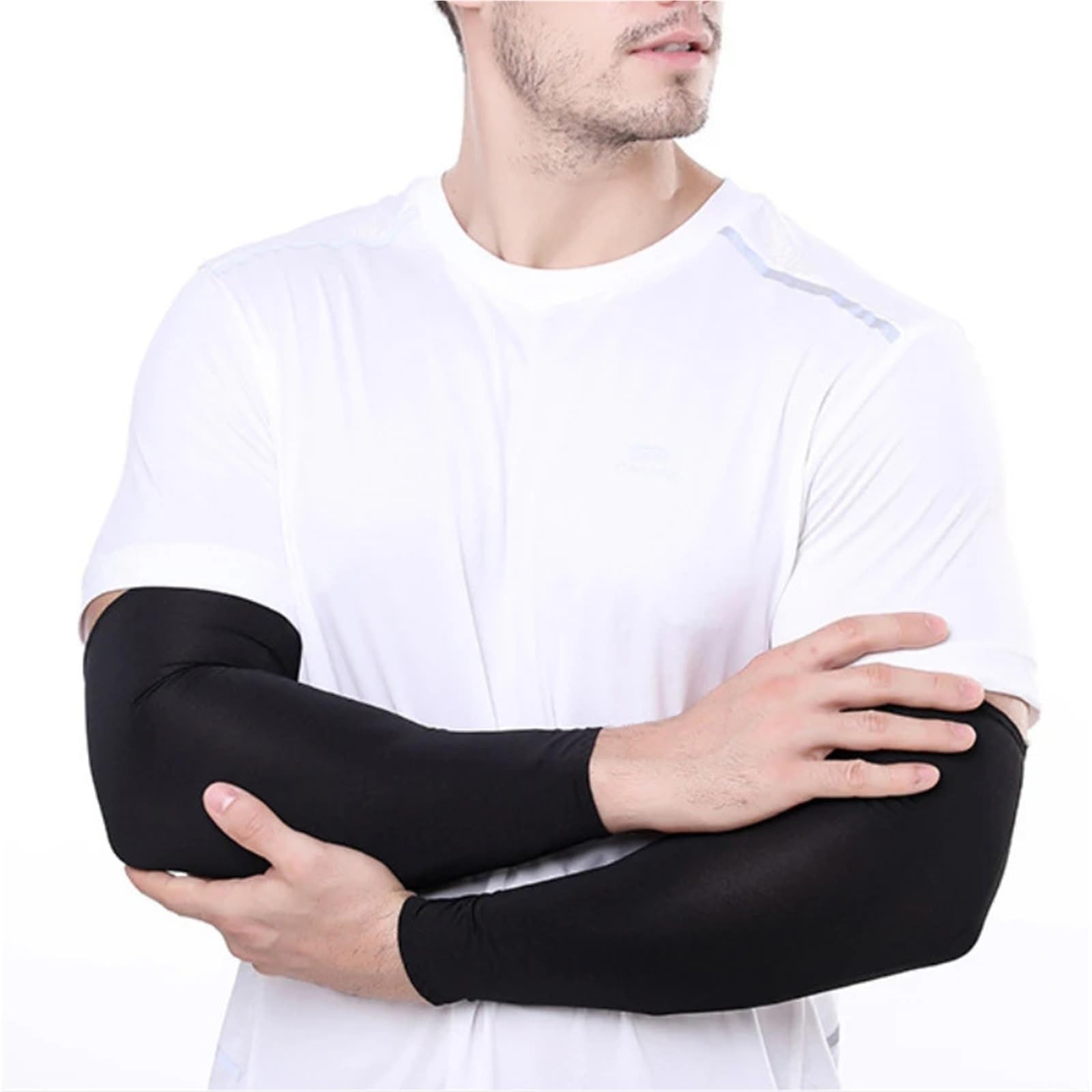 Genérico Manguitos Refrescantes Mangas de brazo refrigeración Unisex for deportes, correr, protección solar UV, exteriores, pesca, manguitos ciclismo for tatuajes ocultos, 2 uds