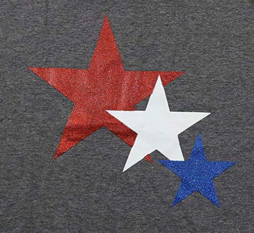 American Flag Red White Blue Stars Glitter Shirt Women Short Sleeve Casual Graphic Tee Tops2