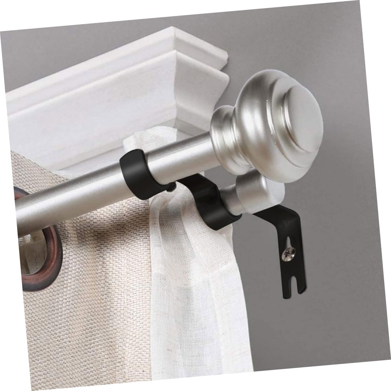 4stücke Teiliges Verstellbares Gardinenstangen-halter Stabilem Eisen Für Römische Stangen Mit Dickem Design Schwarz Wandmontierbar Langlebig Und Stabil