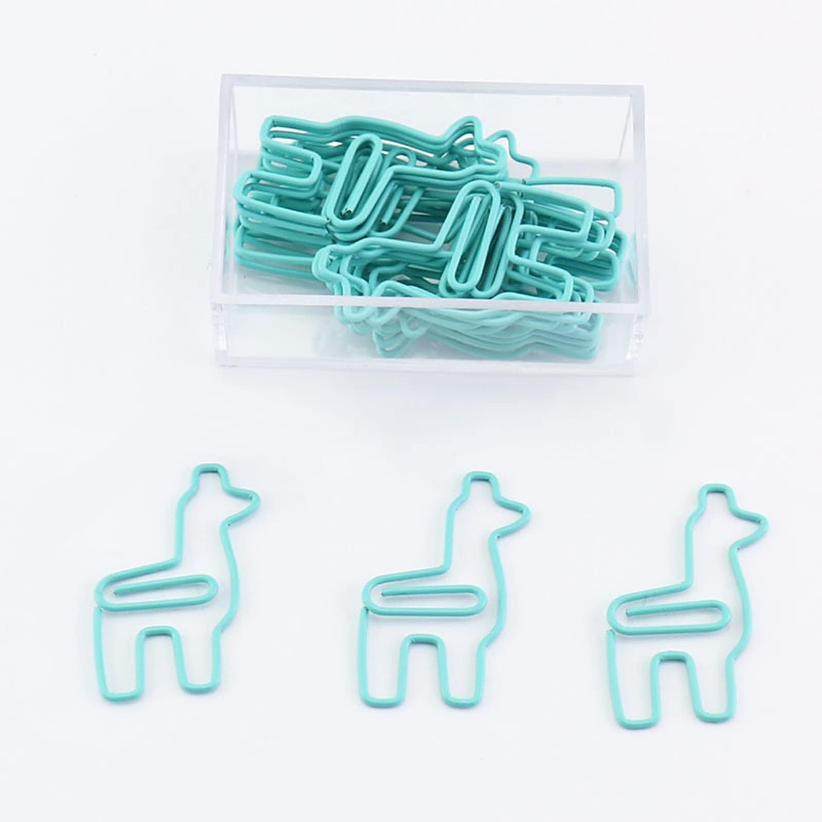 20 Pcs Coloured Paper Clips Animal Shaped Office Clips Creative Paperclips with Storage Container for Office Files School