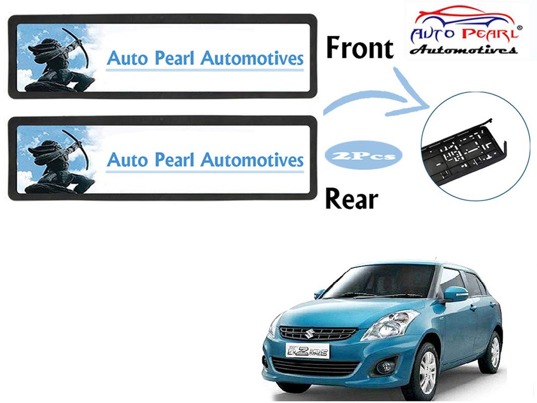 Auto Pearl Plastic Car Registration License Plate Frame Holder, Car Protective Frame License Plate Covers Holders for - Swift Dzire Type 2