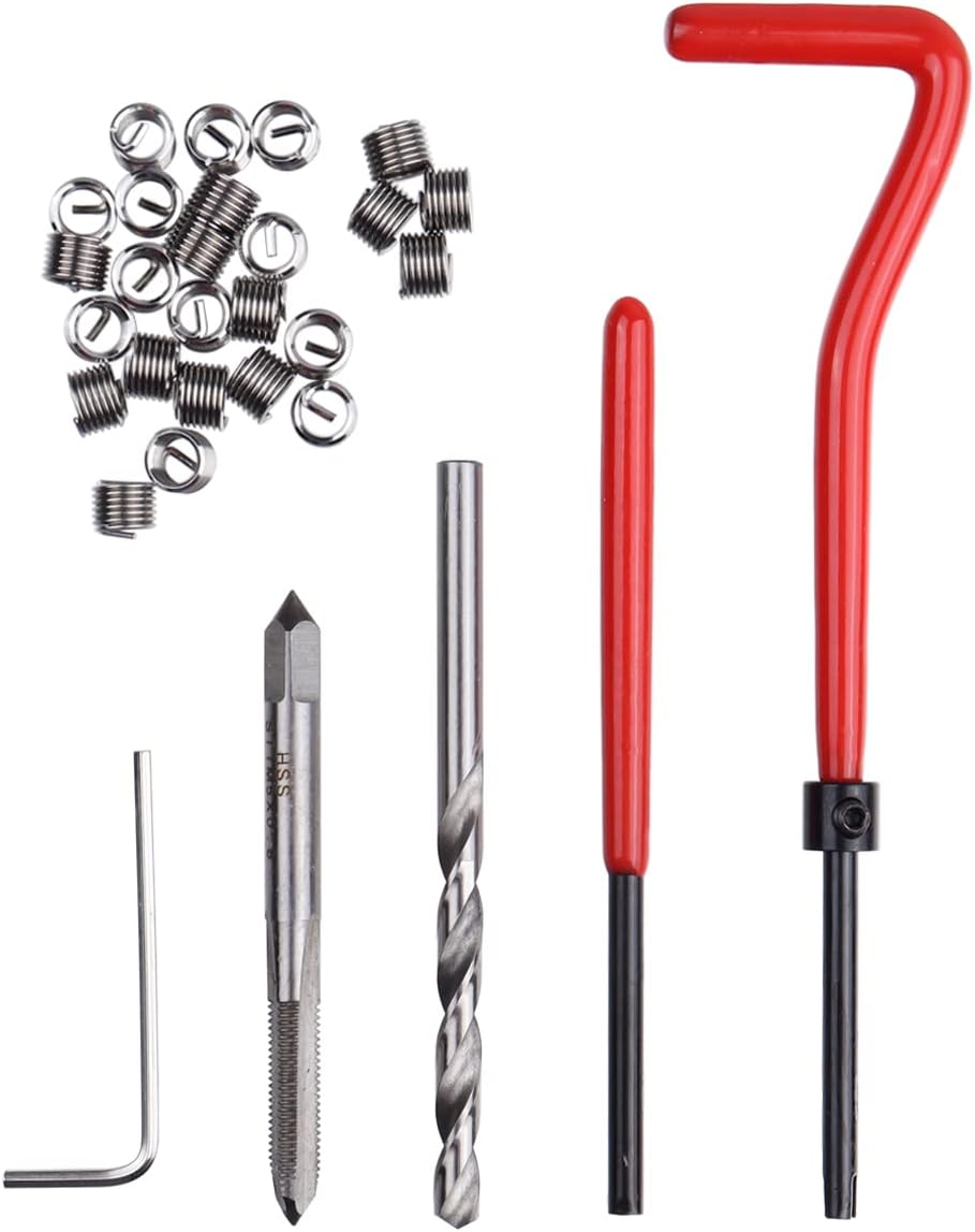 Wolfride 30PCS M5 Thread Repair Kit M5 x 0.8mm Helicoil