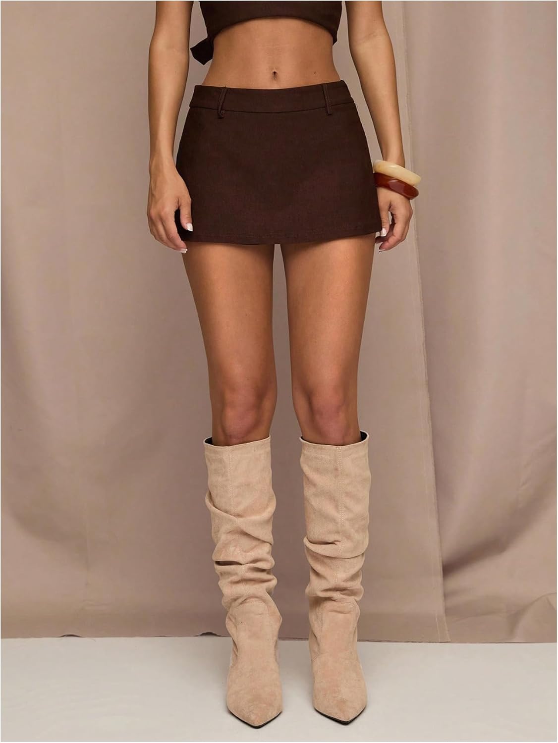 Floerns Women's Elegant Low Rise Mini Skorts Business Casual Office Skirt Shorts - Image 4