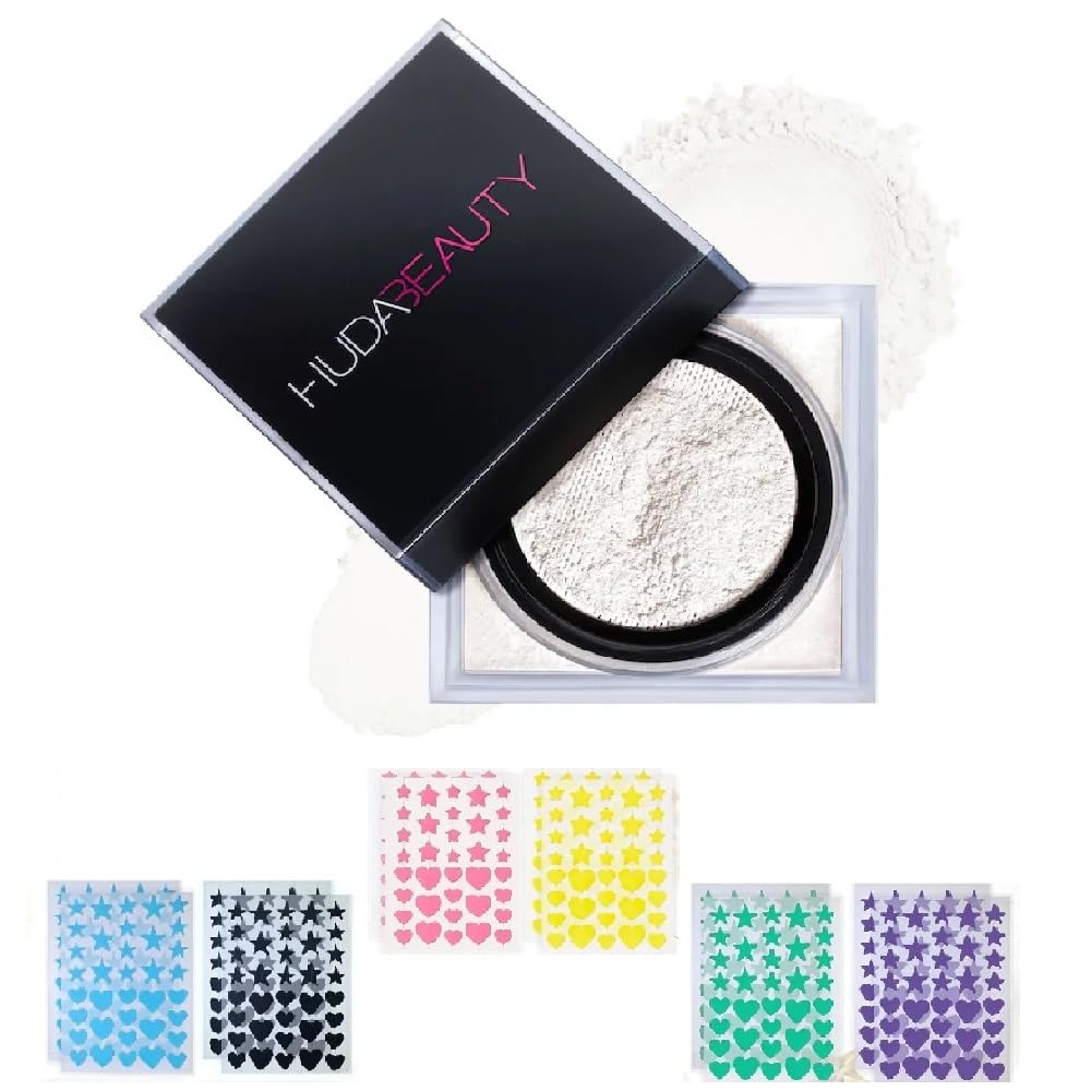 H.U.D.A BEAUTY E- Bake Loose Baking & Setting Powder 0.71 oz / 20 g (Sugar Cookie, Standard) + Bonus Acne Patch (36 Pieces)