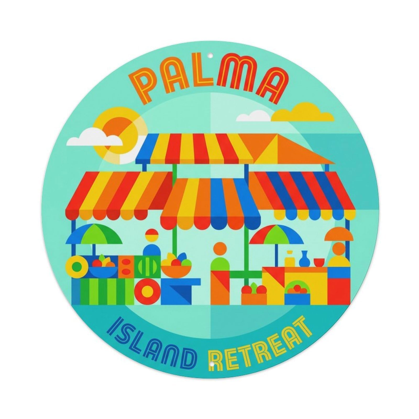 Tgrcjimh Style Metal Tin Sign Vintage Travel Palma Spain People