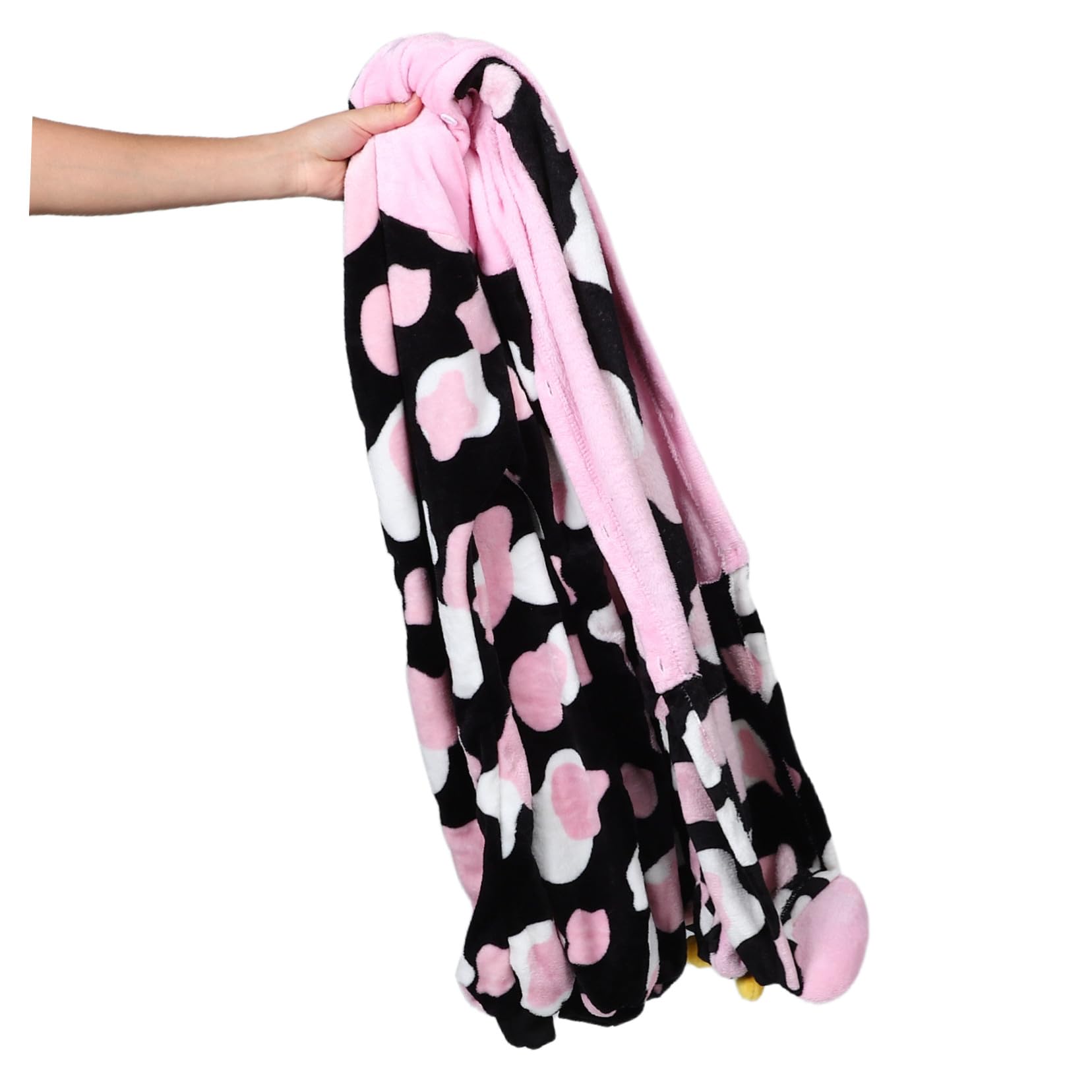 VALICLUD Pigiama Onesie Unisex in Spessa con Floreali Rosa Costume per Adulti per Halloween Natale e Feste XL