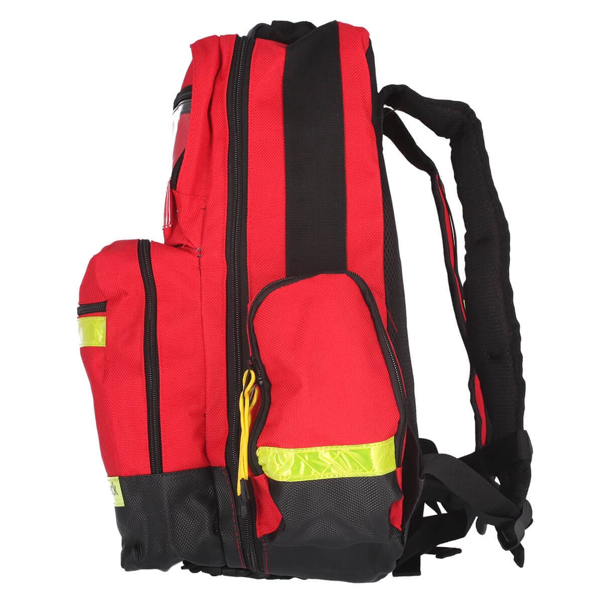 Rettungsrucksack Huck – Profi-Notfallrucksack (Rot), Strapazierfähig, Robuste Reißverschlüsse, 2-geteiltes Hauptfach, Seiten- und Dokumentenfächer, Inkl. 5 Modultaschen, Maße: 45x24x18 cm